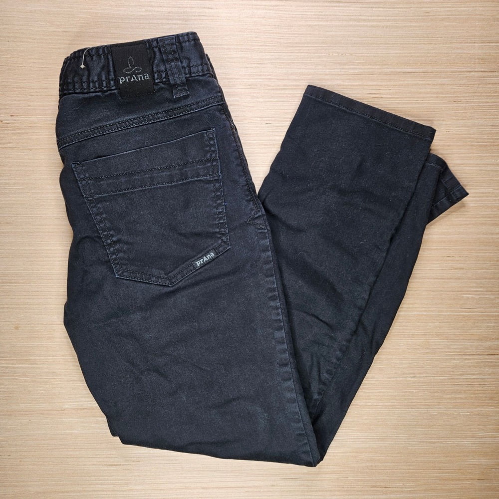 prAna Slim Fit Black Organic Cotton Blend Mens Pants 28x28 Fits 28x26.5